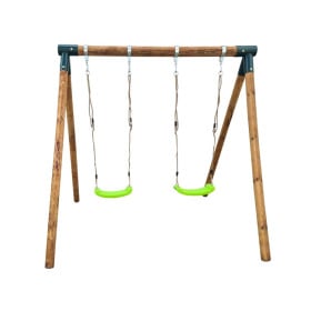 Columpio doble de madera redonda MASGAMES KABA Dos asientos planos  2
