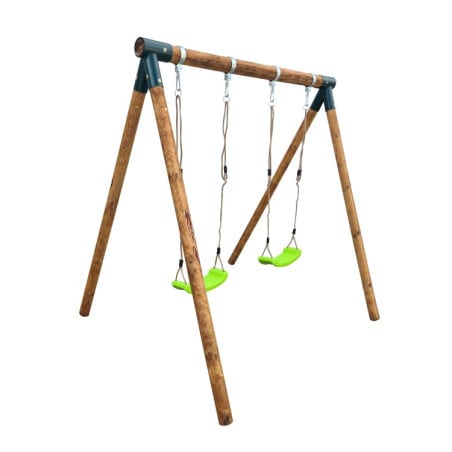 Columpio doble de madera redonda MASGAMES KABA Dos asientos planos 