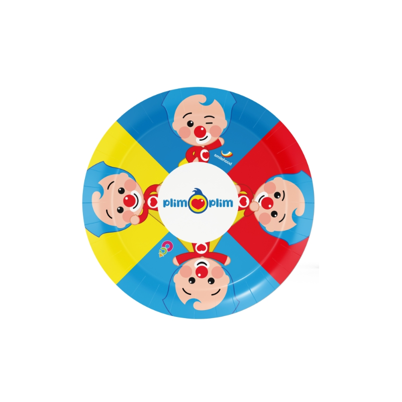 Platos Payaso Plim Plim 18 Cm 8 Uds De Fiesta