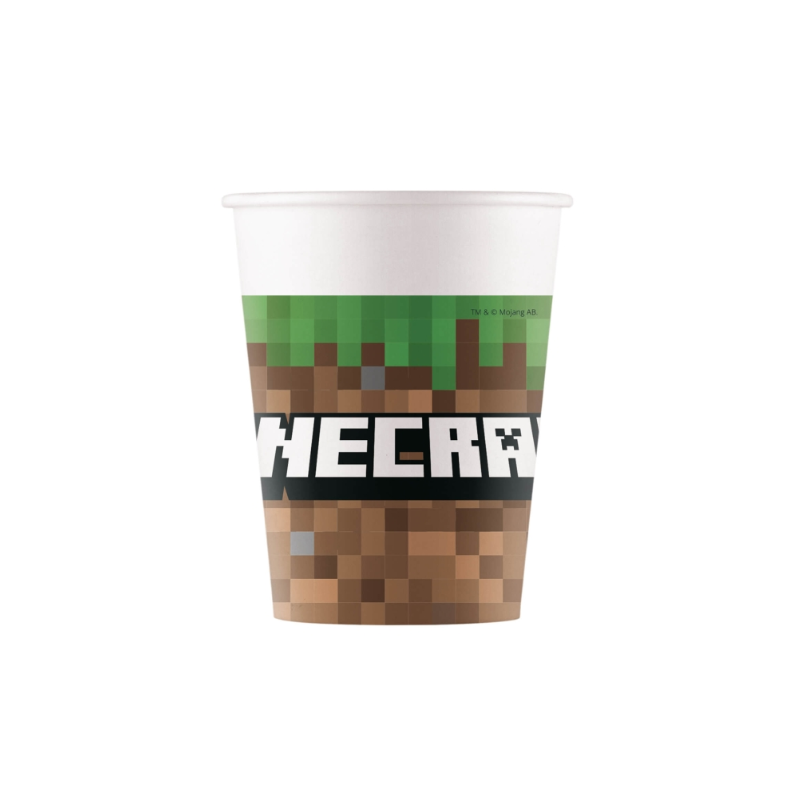 Vasos Papel Minecraft 200 Ml De Fiesta
