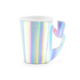 Vasos De Papel Sirena Iridiscente 220 Ml