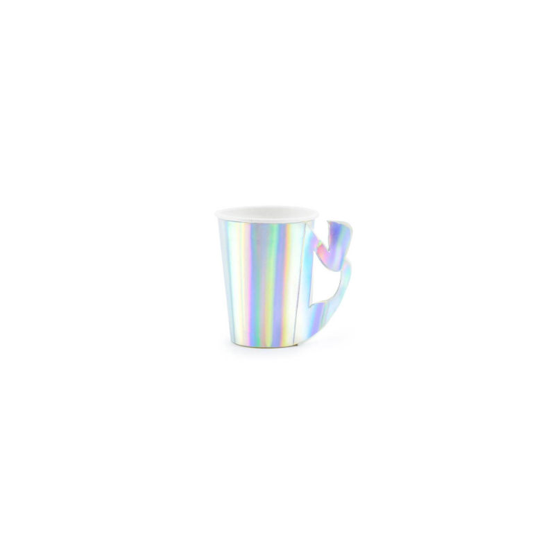 Vasos De Papel Sirena Iridiscente 220 Ml De Party