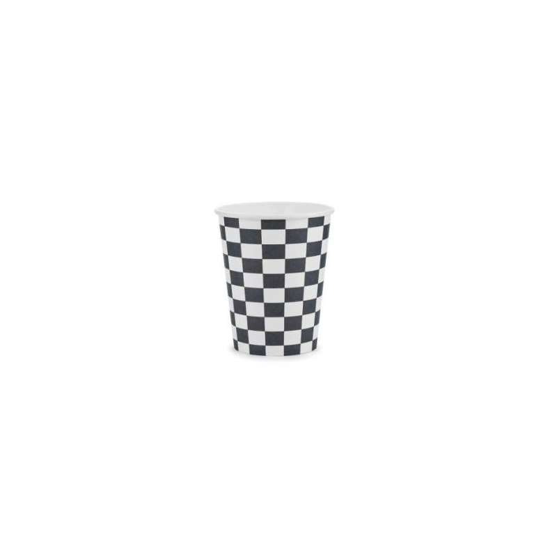 Vaso Bandera De Cuadros 220 Ml 6 Ud De Party