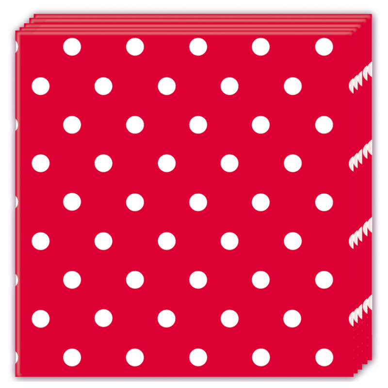 Servilletas Rojo Puntos Blancos 20 Ud De Party