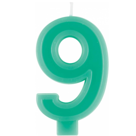 Vela Verde Número 9 De Fiesta Y Cumpleaños