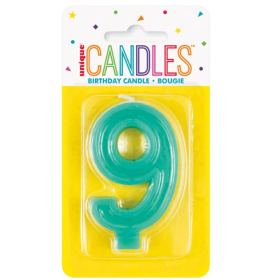 Vela Verde Número 9 De Fiesta Y Cumpleaños 2
