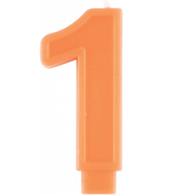 Vela Número 1 Naranja De Fiesta Y Cumpleaños