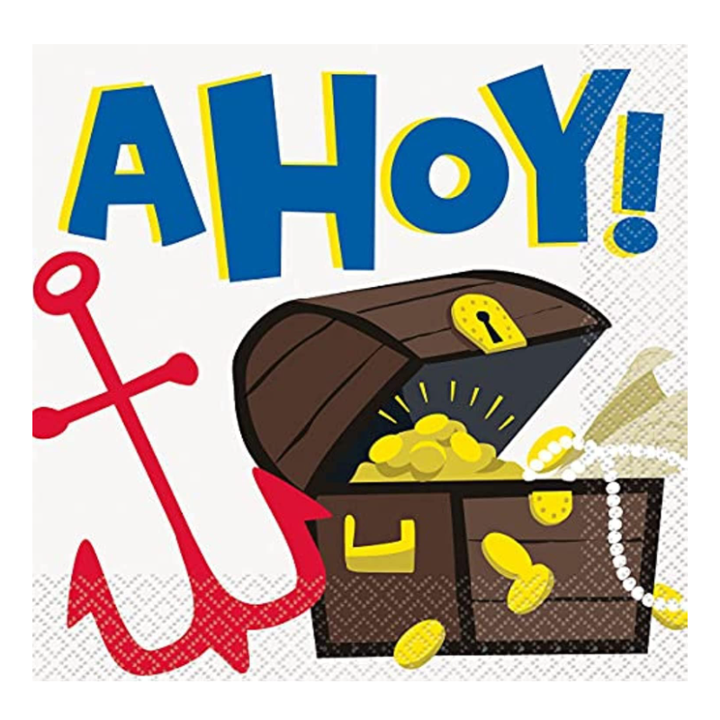 Servilletas Pirata 33x33 Cm De Fiesta Y Cumpleaños