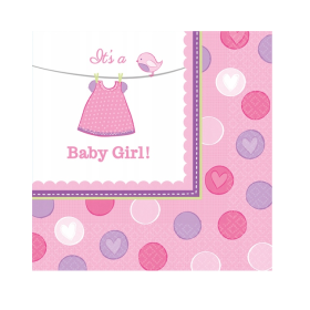 Servilletas Shower With Love Girl 33x33 Cm De Fiesta Y Cumpleaños