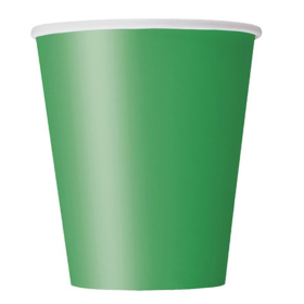 Vasos De Papel Verde Lima 266 Ml 14 Ud
