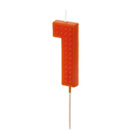 Vela Cumpleaños Número 1 Roja De Fiesta