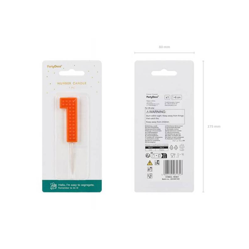 Vela Cumpleaños Número 1 Roja