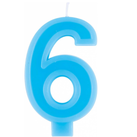 Vela Azul Número 6 9 Cm De Fiesta