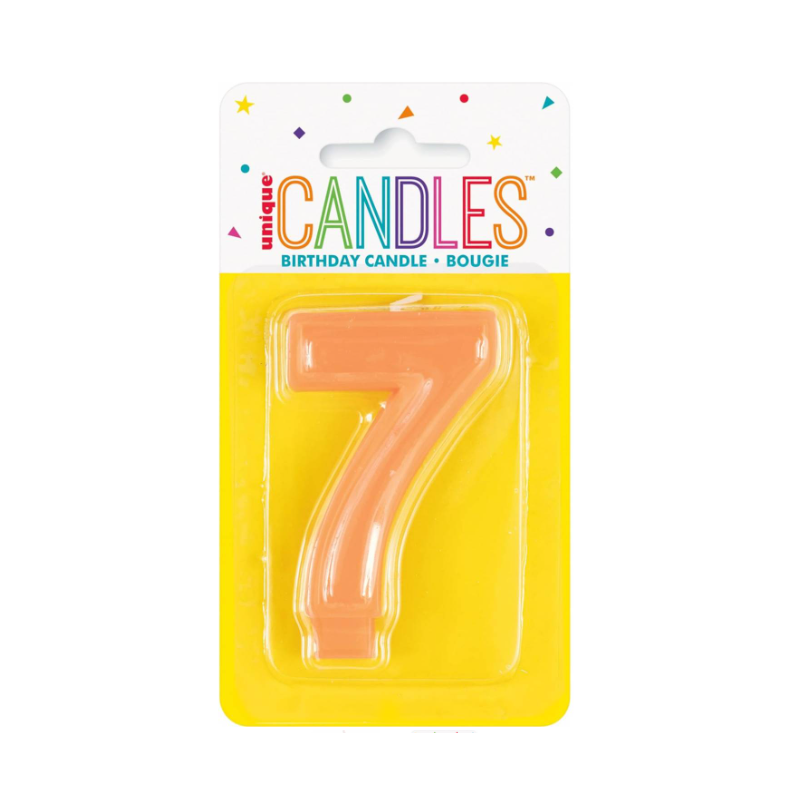 Vela Naranja Número 7 9 Cm