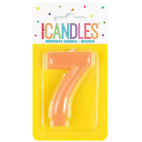 Vela Naranja Número 7 9 Cm