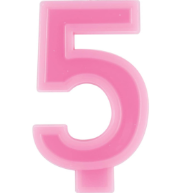 Vela Rosa Número 5 9 Cm De Fiesta