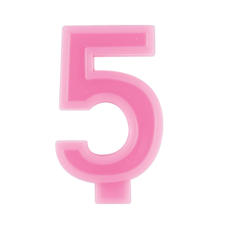 Vela Rosa Número 5 9 Cm De Fiesta