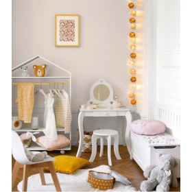 Tocador Con Taburete Estampado Blanco 2