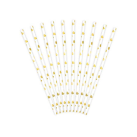 Pajitas Corazón Dorado 10 Uds De Cumpleaños y Fiesta 2