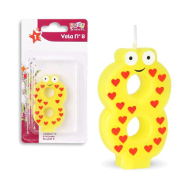 Vela Multicolor Con Ojos Nº 8 De Fiesta Y Cumpleaños