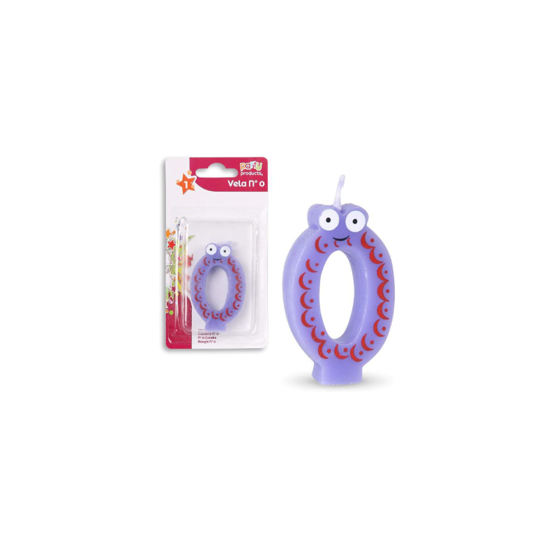 Vela Multicolor Con Ojos Nº 0 De Fiesta Y Cumpleaños