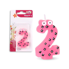 Vela Multicolor Con Ojos Nº 2 De Fiesta Y Cumpleaños