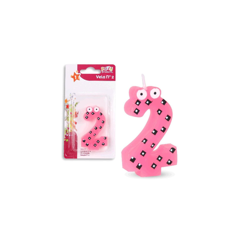 Vela Multicolor Con Ojos Nº 2 De Fiesta Y Cumpleaños