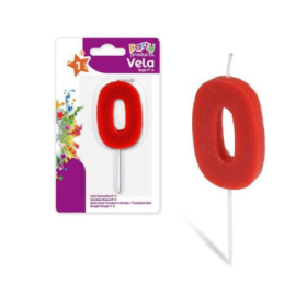 Vela Color Rojo Nº 0 De Fiesta Y Cumpleaños