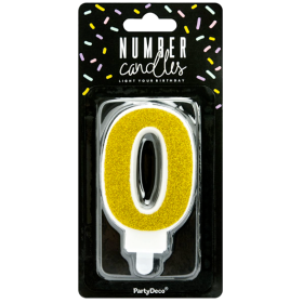 Vela Cumpleaños Dorada Brillante Nº 0