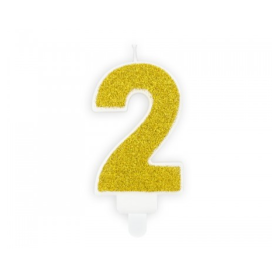 Vela Cumpleaños Dorada Brillante Nº 2 De Fiesta Y Cumpleaños 2