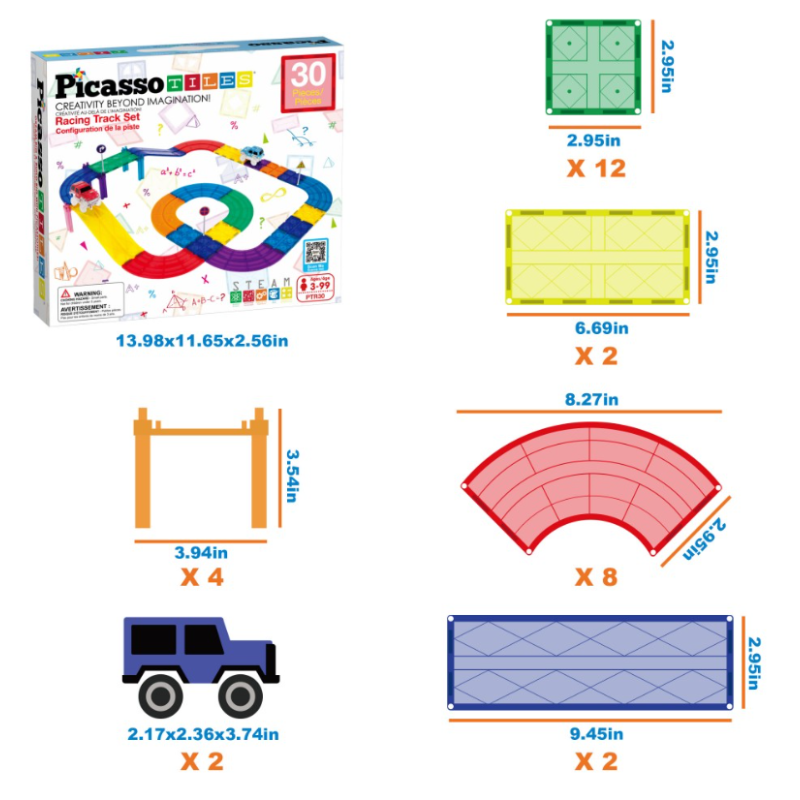 Picasso Tiles Pista De Carreras Magnetic