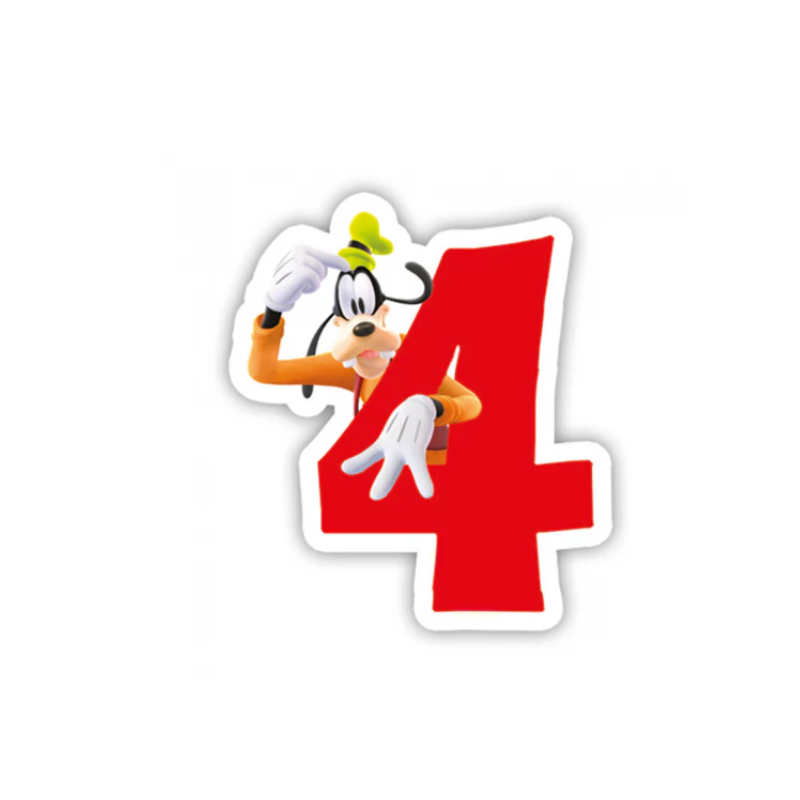 Vela Mickey Número 4 De Fiesta Y Cumpleaños