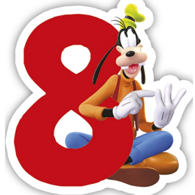 Vela Mickey Número 8 De Fiesta Y Cumpleaños
