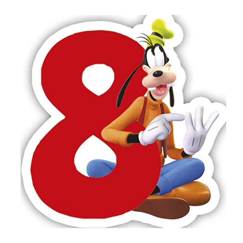 Vela Mickey Número 8 De Fiesta Y Cumpleaños