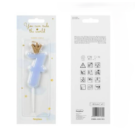 Vela Cumpleaños Número 7 Azul Claro