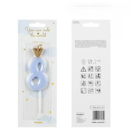 Vela Cumpleaños Número 8 Azul Claro De Fiesta Y Cumpleaños 2