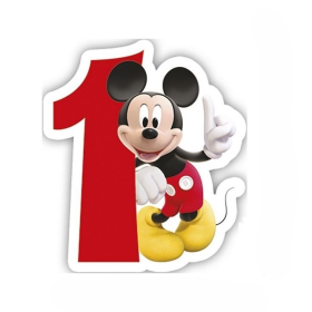 Vela Mickey Número 1 De Fiesta Y Cumpleaños