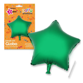 Globo Estrella Poliamida Verde + Tubito