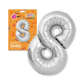 Globo Nº 8 Poliamida Color Plata