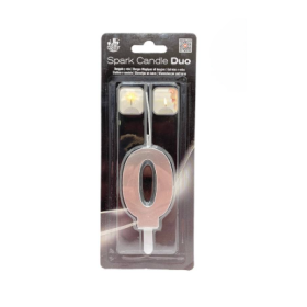 Bengala Vela Plata Número 0 De Fiesta Y Cumpleaños