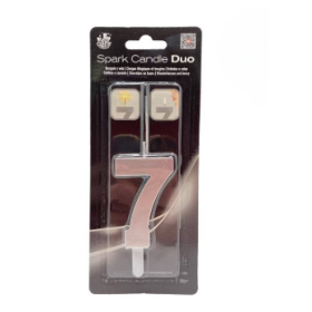 Bengala Vela Plata Número 7 De Fiesta Y Cumpleaños