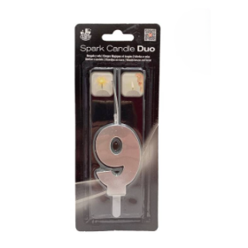 Bengala Vela Plata Número 9 De Fiesta Y Cumpleaños