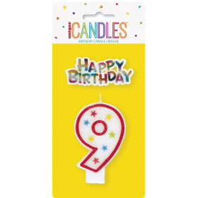 Vela Cumpleaños Número 9 Purpurina De Fiesta Y Cumpleaños