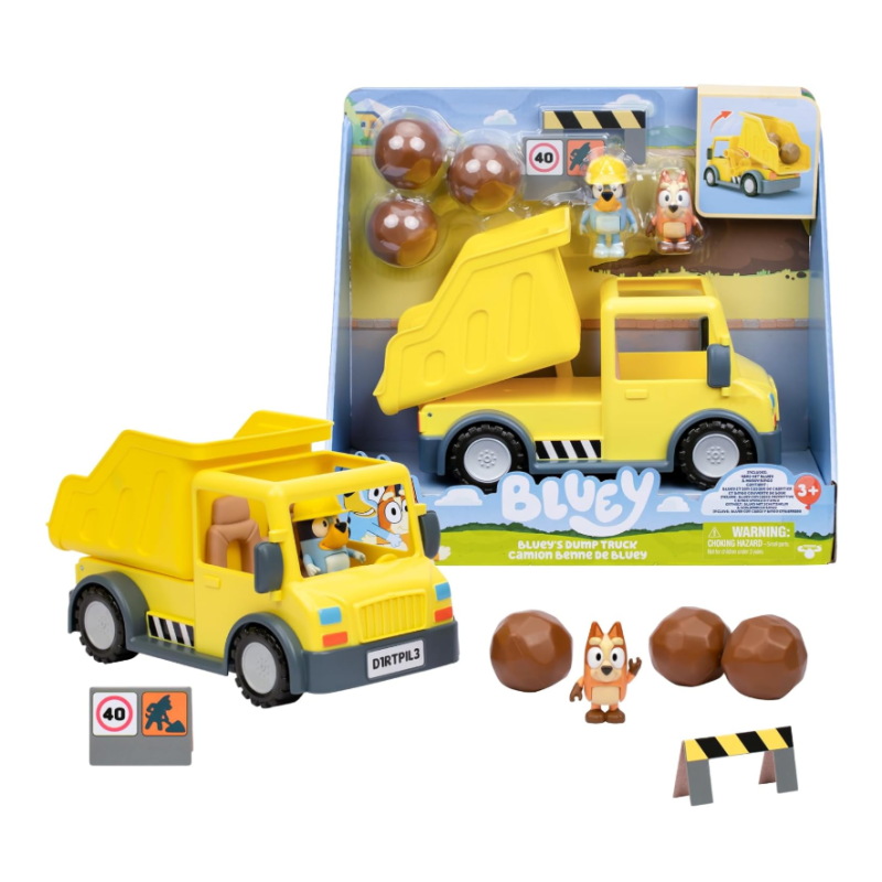 Bluey Camión Volquete Con 2 Figuras De Famosa