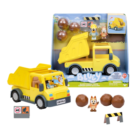 Bluey Camión Volquete Con 2 Figuras De Famosa