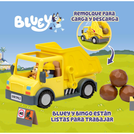 Bluey Camión Volquete Con 2 Figuras