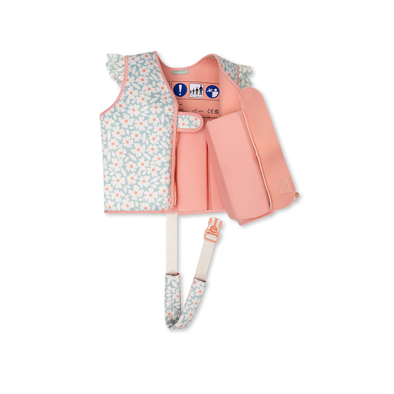 Chaleco De Flotación Verde Flores 2-3 años (15-18kg)