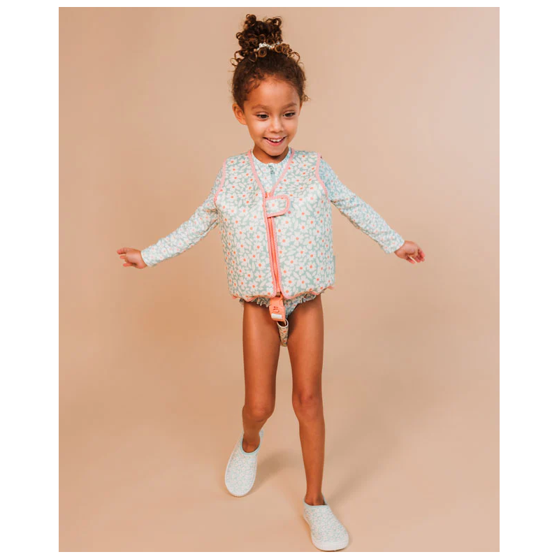 Chaleco de Flotación Verde Flores 3-6 años (18 a 30kg)