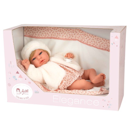 Elegance 40 Cm Andie Rosa Con Manta Y Gorro