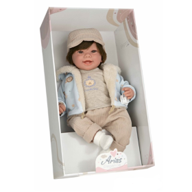 Elegance 45 Cm Zoe Beige Con Pelo Y Risa